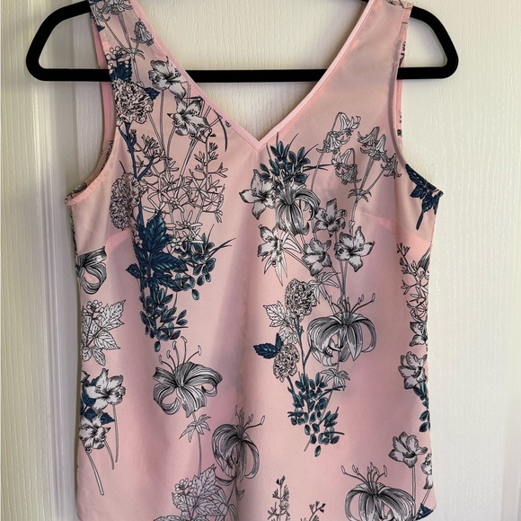 Banana Republic Pink Floral V-Neck Blouse - Picture 3 of 5